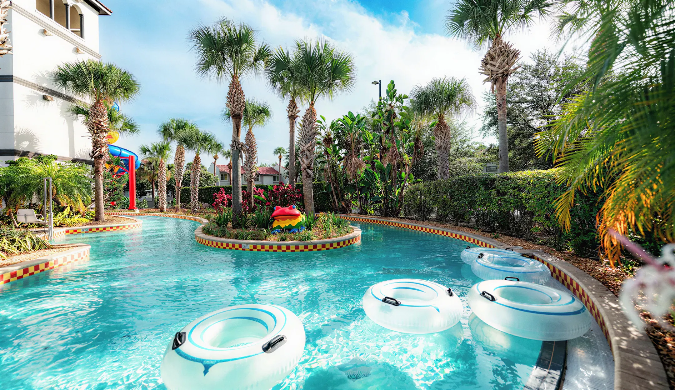 Heated Lazy River with inflatable tubes